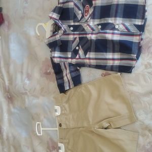 Boys button shirt/shorts 3T